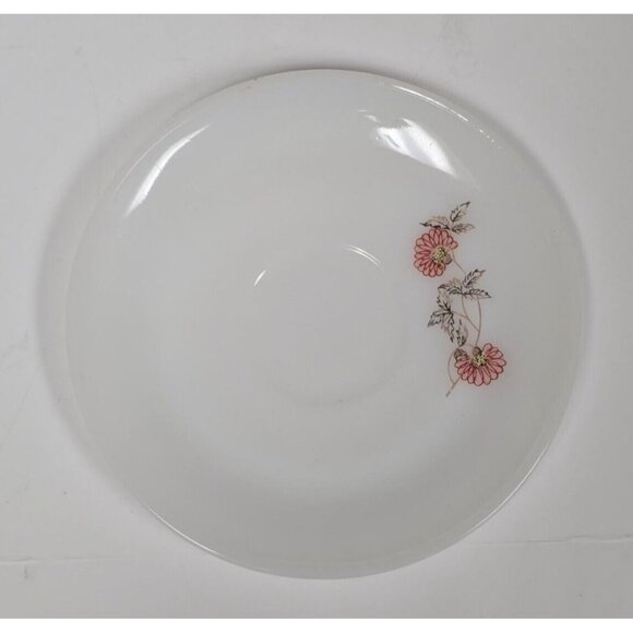 Fire King Primrose Saucer Anchor Hocking 1950s Retro Milk Glass Floral Pattern - Picture 7 of 9